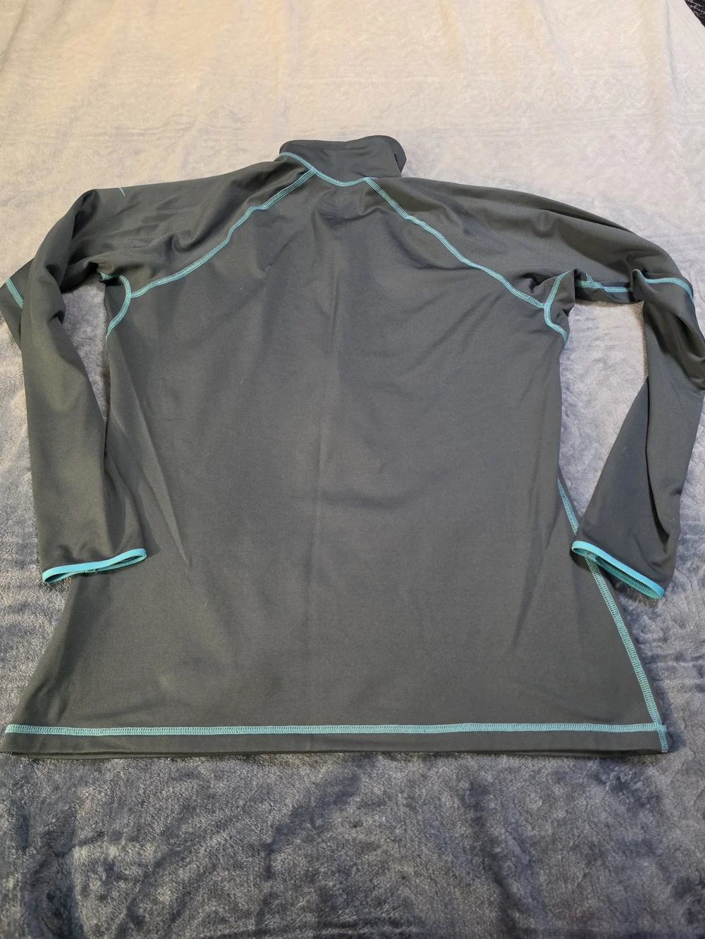 Nike Women's Grey with Teal Trim - Quarter Zip